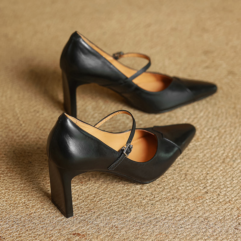 Emily Genuine Leather Heels