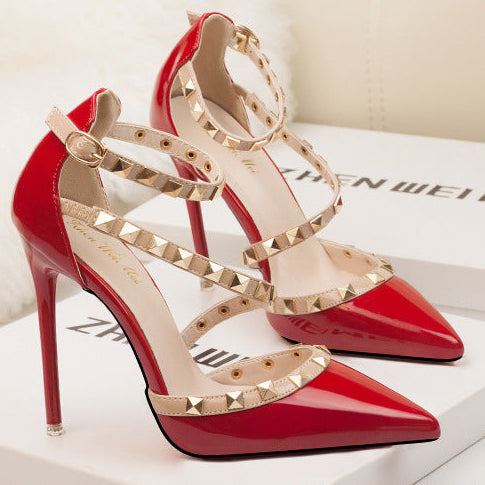 Stella Pointed Toe Studded Stiletto Heels