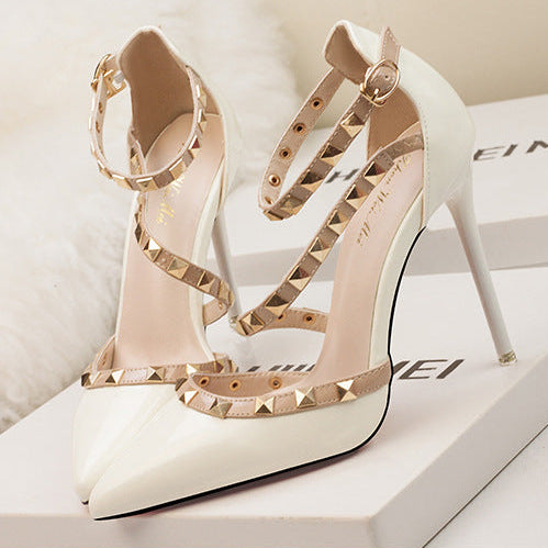 Stella Pointed Toe Studded Stiletto Heels