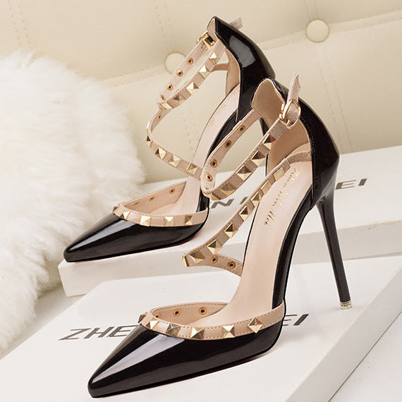 Stella Pointed Toe Studded Stiletto Heels