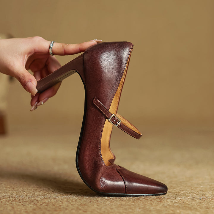 Emily Genuine Leather Heels