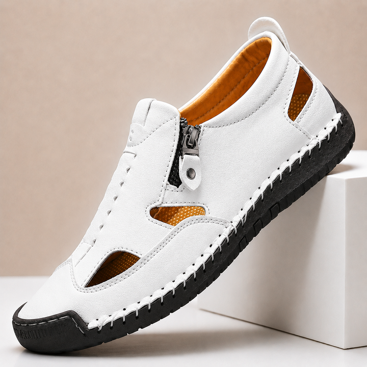 Axell Leather Closed-Toe Fisherman Sandals