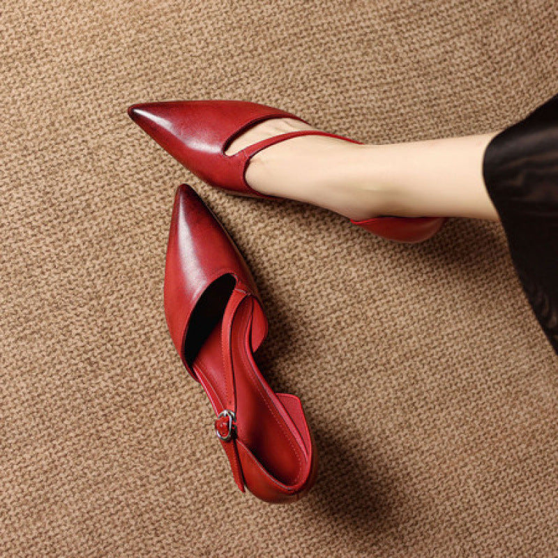 Vela Genuine Leather D'Orsay Pumps