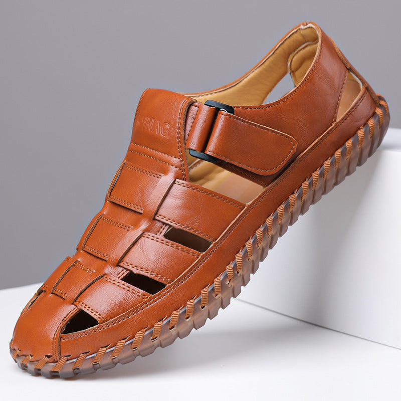 Kevan Closed-Toe Leather Sandals