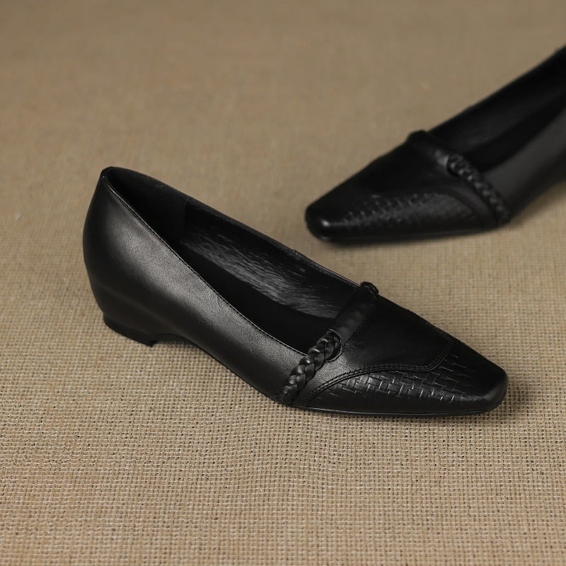 Elsi Genuine Leather Wedge Pumps