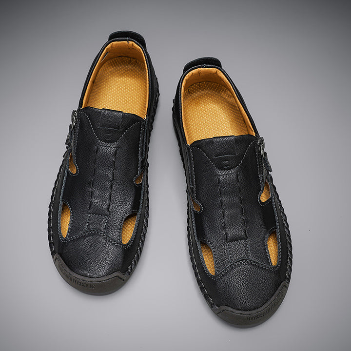 Axell Leather Closed-Toe Fisherman Sandals