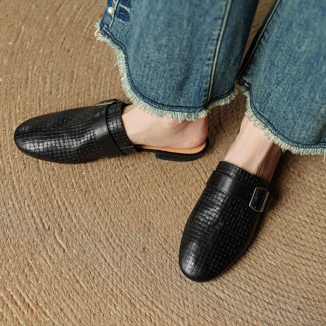 Emrie Genuine Leather Mules