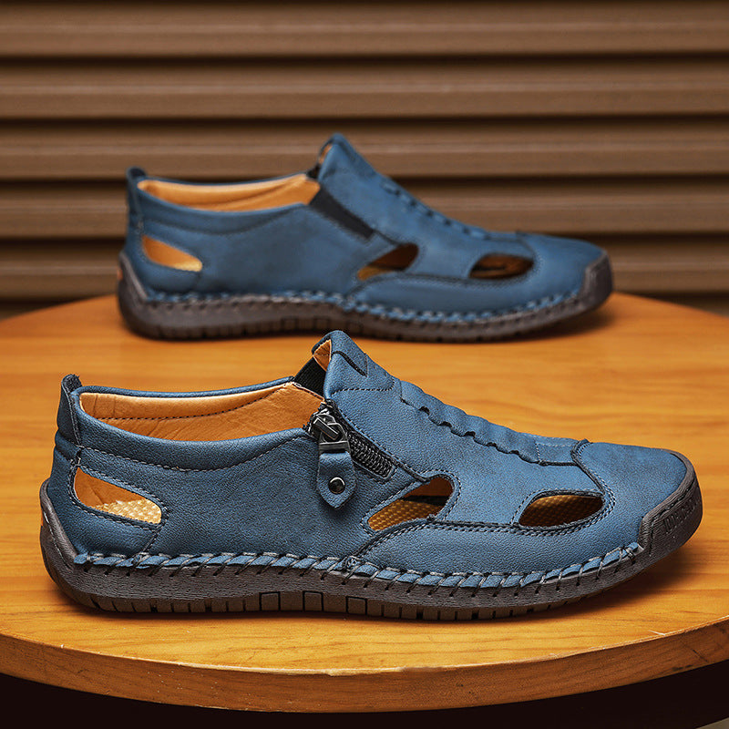 Axell Leather Closed-Toe Fisherman Sandals