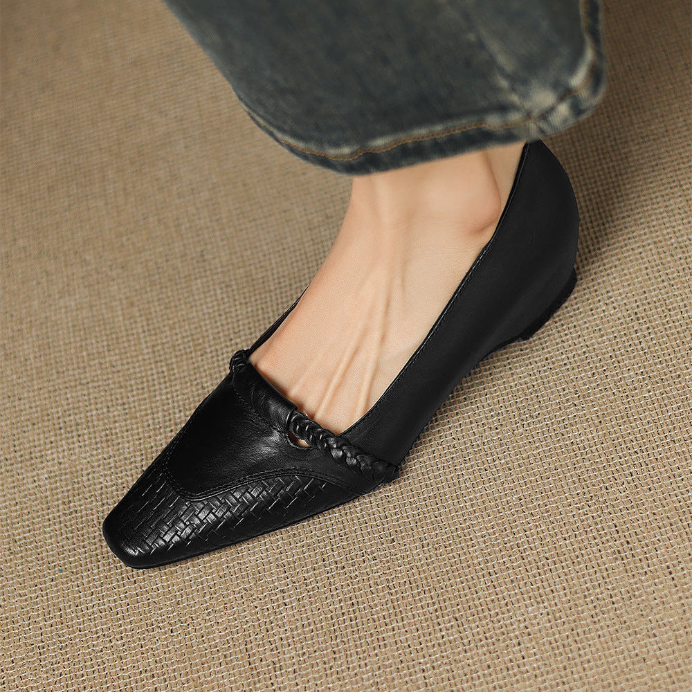 Elsi Genuine Leather Wedge Pumps