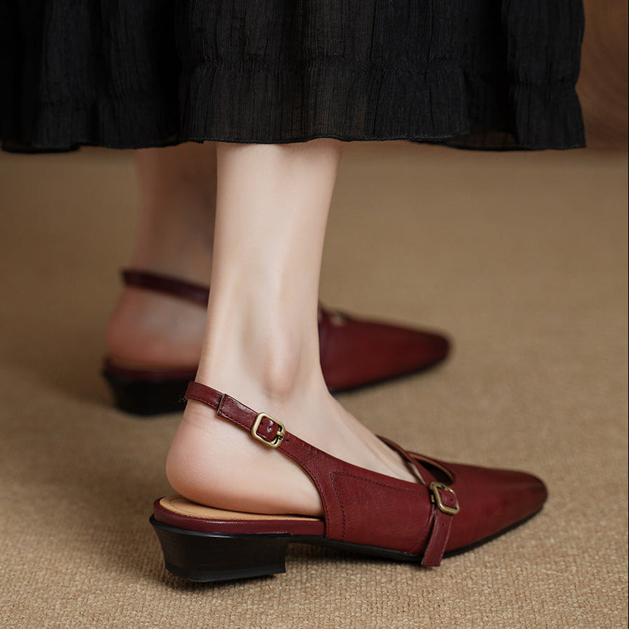 Taver Genuine Leather Slingbacks