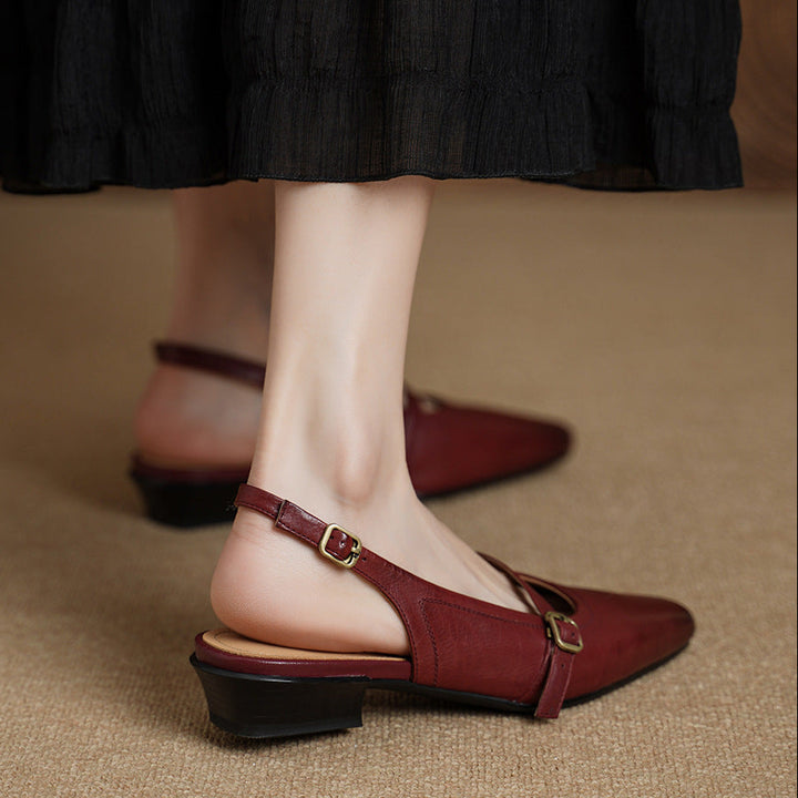 Taver Genuine Leather Slingbacks