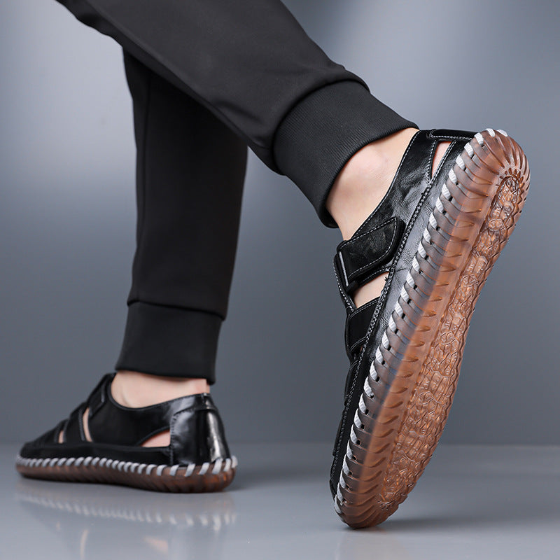 Kevan Closed-Toe Leather Sandals