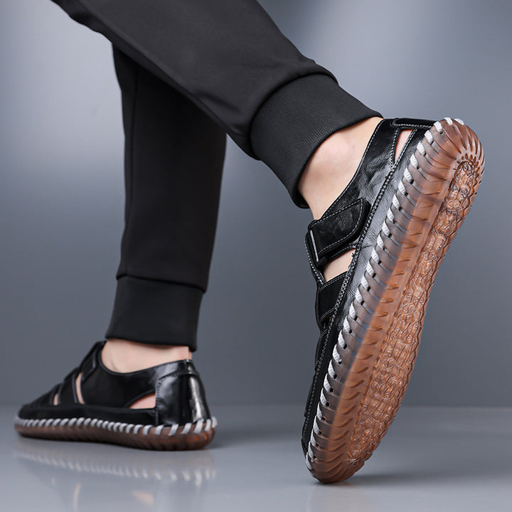 Kevan Closed-Toe Leather Sandals