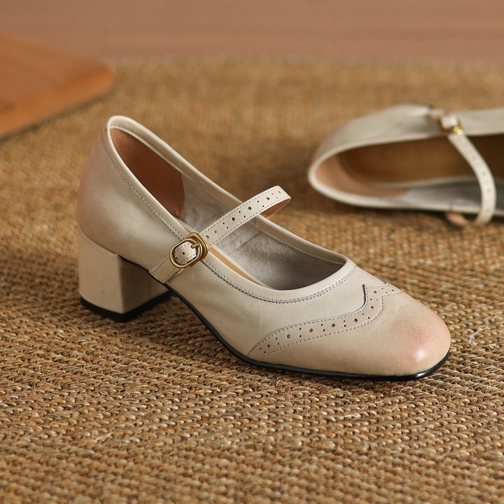Cressa Genuine Leather Mary Jane Pumps
