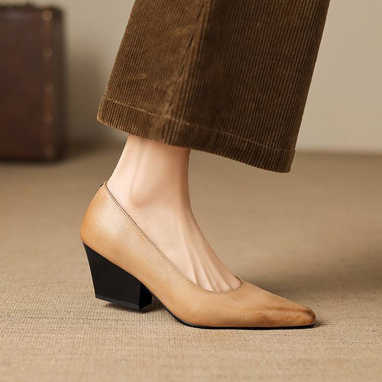 Zyla Genuine Leather Heels