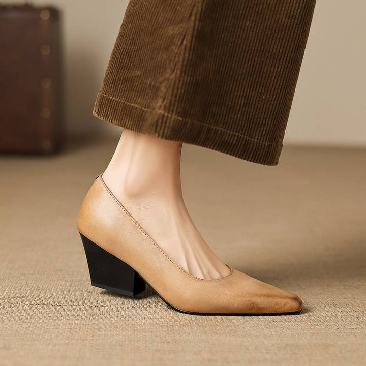 Zyla Genuine Leather Heels