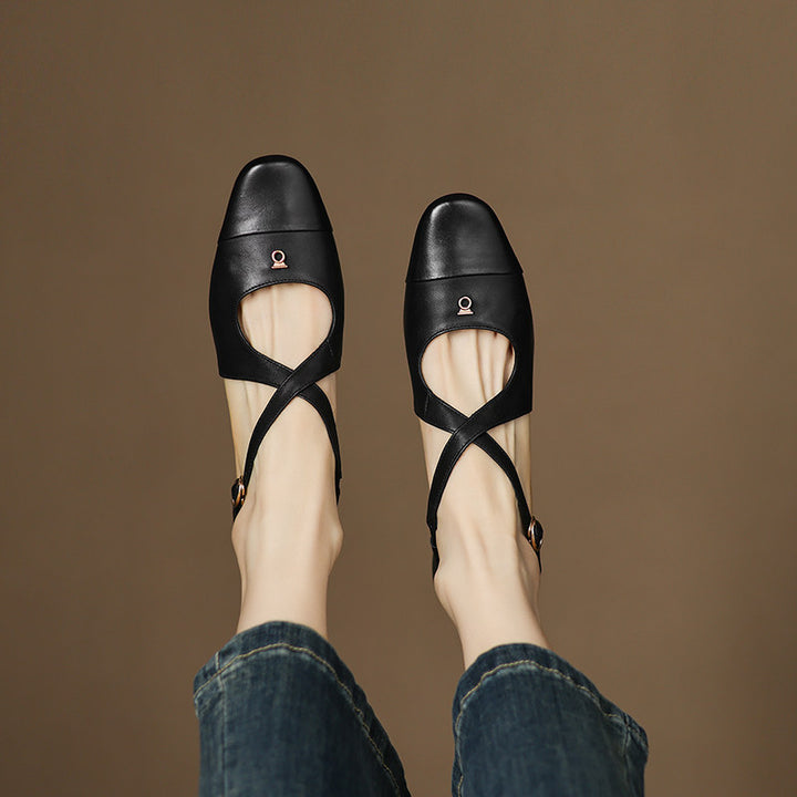 Elene Genuine Leather Mary-Jane Flats