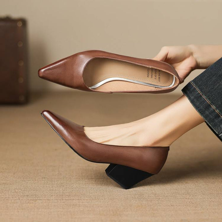 Zyla Genuine Leather Heels