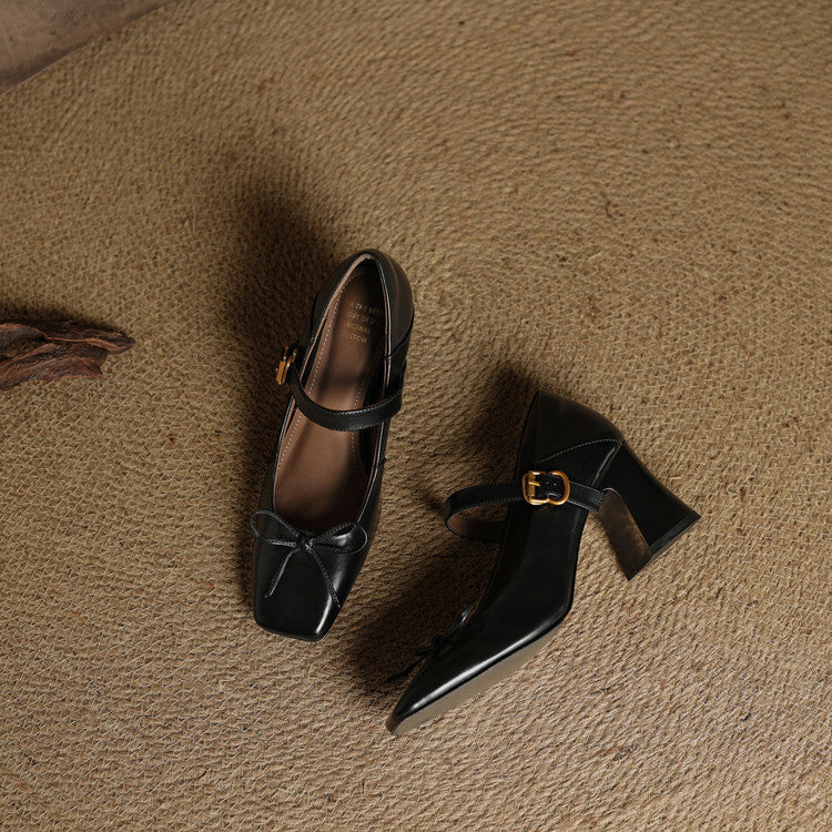 Emara Genuine Leather Heels