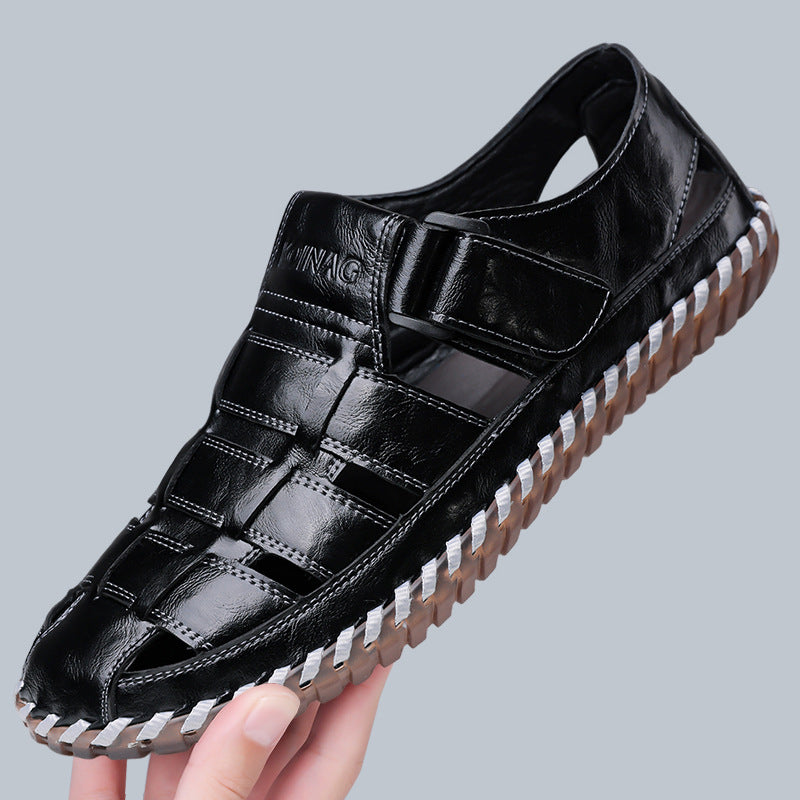 Kevan Closed-Toe Leather Sandals