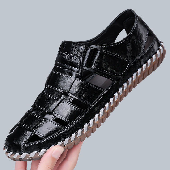 Kevan Closed-Toe Leather Sandals