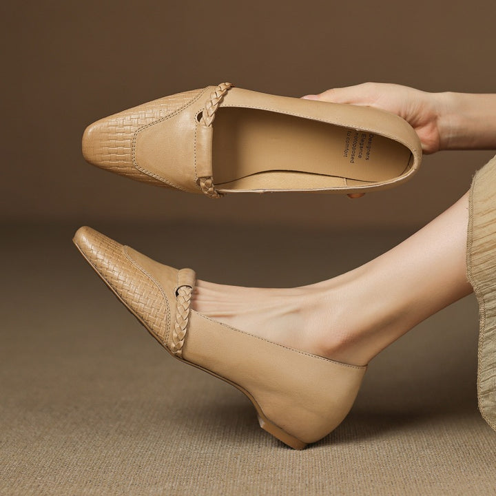 Elsi Genuine Leather Wedge Pumps