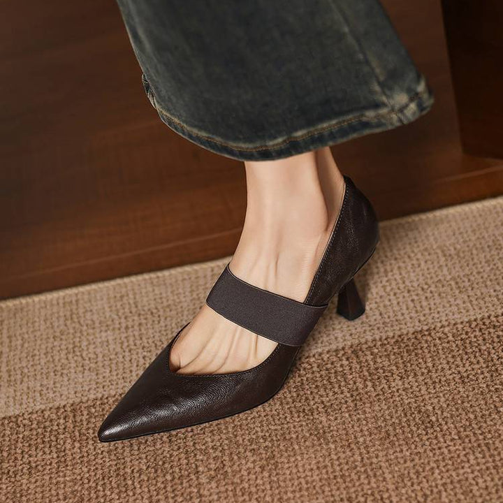 Cyra Genuine Leather Heels