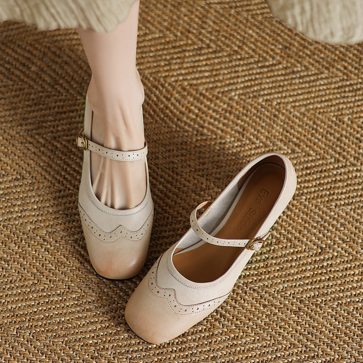 Cressa Genuine Leather Mary Jane Pumps