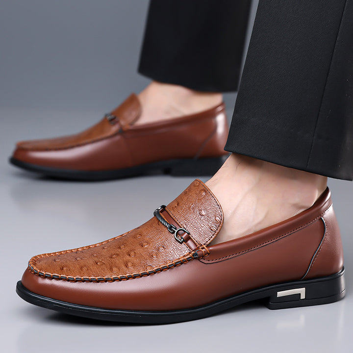 Elmar Textured Leather Bit Loafers