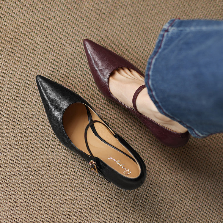 Eda Genuine leather Pointed-Toe Pumps