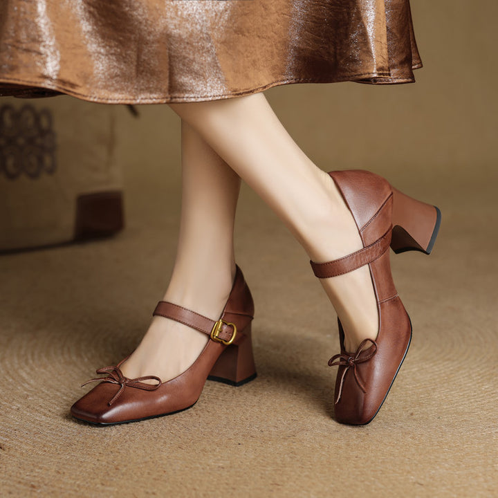 Emara Genuine Leather Heels