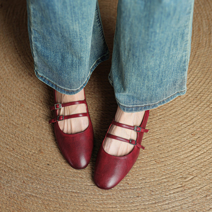 Elira Genuine Leather Flats