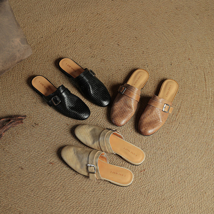 Emrie Genuine Leather Mules