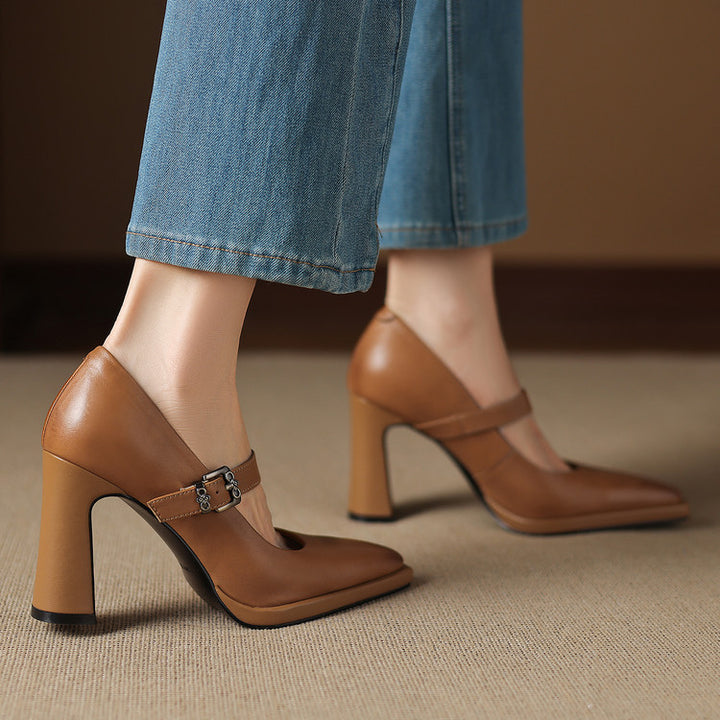 Claya Genuine Leather Heels