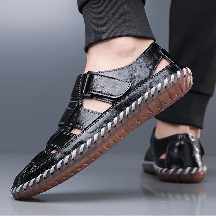 Kevan Closed-Toe Leather Sandals