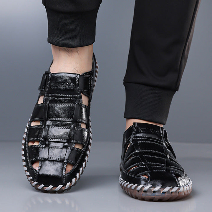 Kevan Closed-Toe Leather Sandals