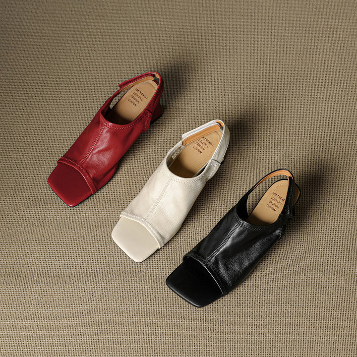 Velra Genuine Leather Slingback Heels