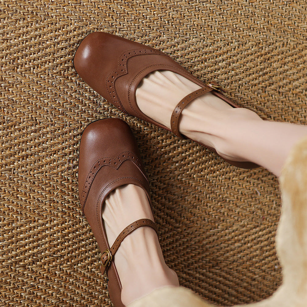 Cressa Genuine Leather Mary Jane Pumps