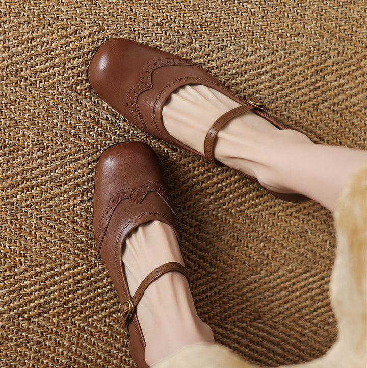 Cressa Genuine Leather Mary Jane Pumps