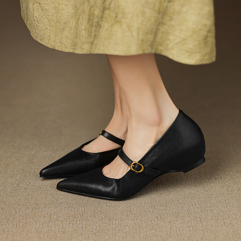 Delia Genuine Leather Heels