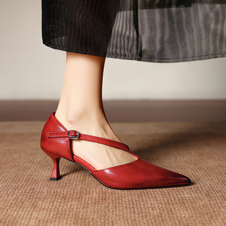 Vela Genuine Leather D'Orsay Pumps