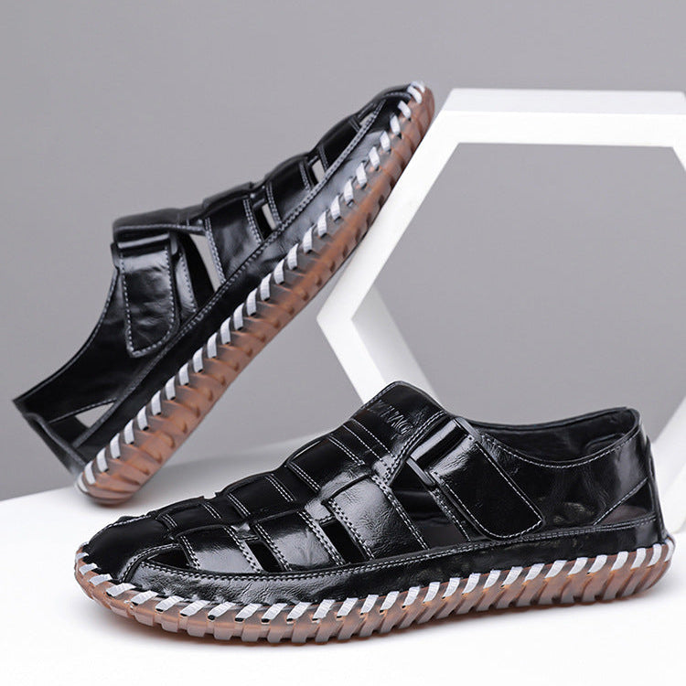 Kevan Closed-Toe Leather Sandals