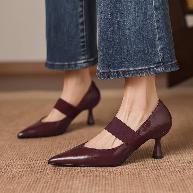 Cyra Genuine Leather Heels