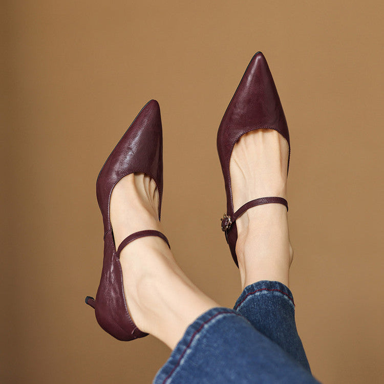 Eda Genuine leather Pointed-Toe Pumps