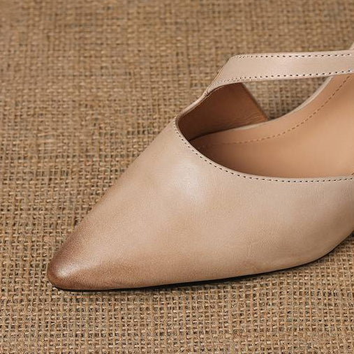 Evani Genuine Leather D'Orsay Heels