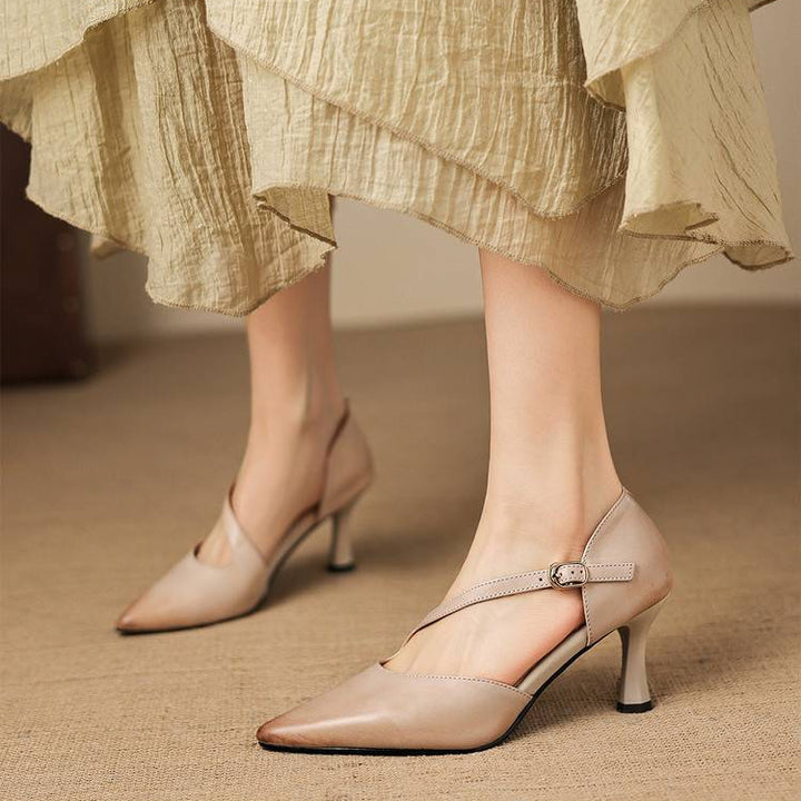 Evani Genuine Leather D'Orsay Heels
