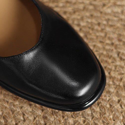 Remy Genuine Leather Almond Toe Mary Jane Flats