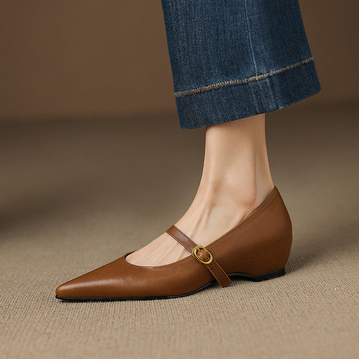 Delia Genuine Leather Heels