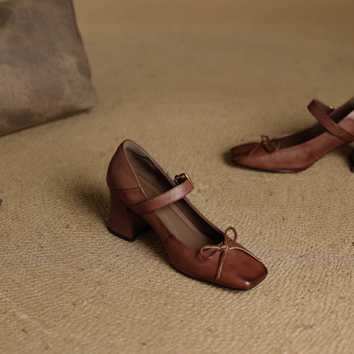 Emara Genuine Leather Heels