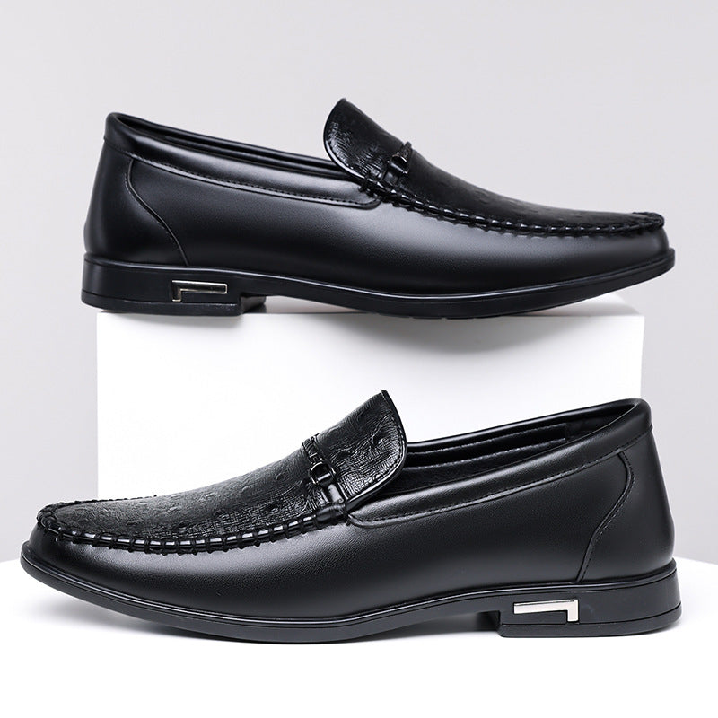 Elmar Textured Leather Bit Loafers